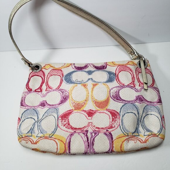 Coach Poppy Signature Canvas Dream C Scribble Print Hippie Handbag 19030 - Picture 2 of 9